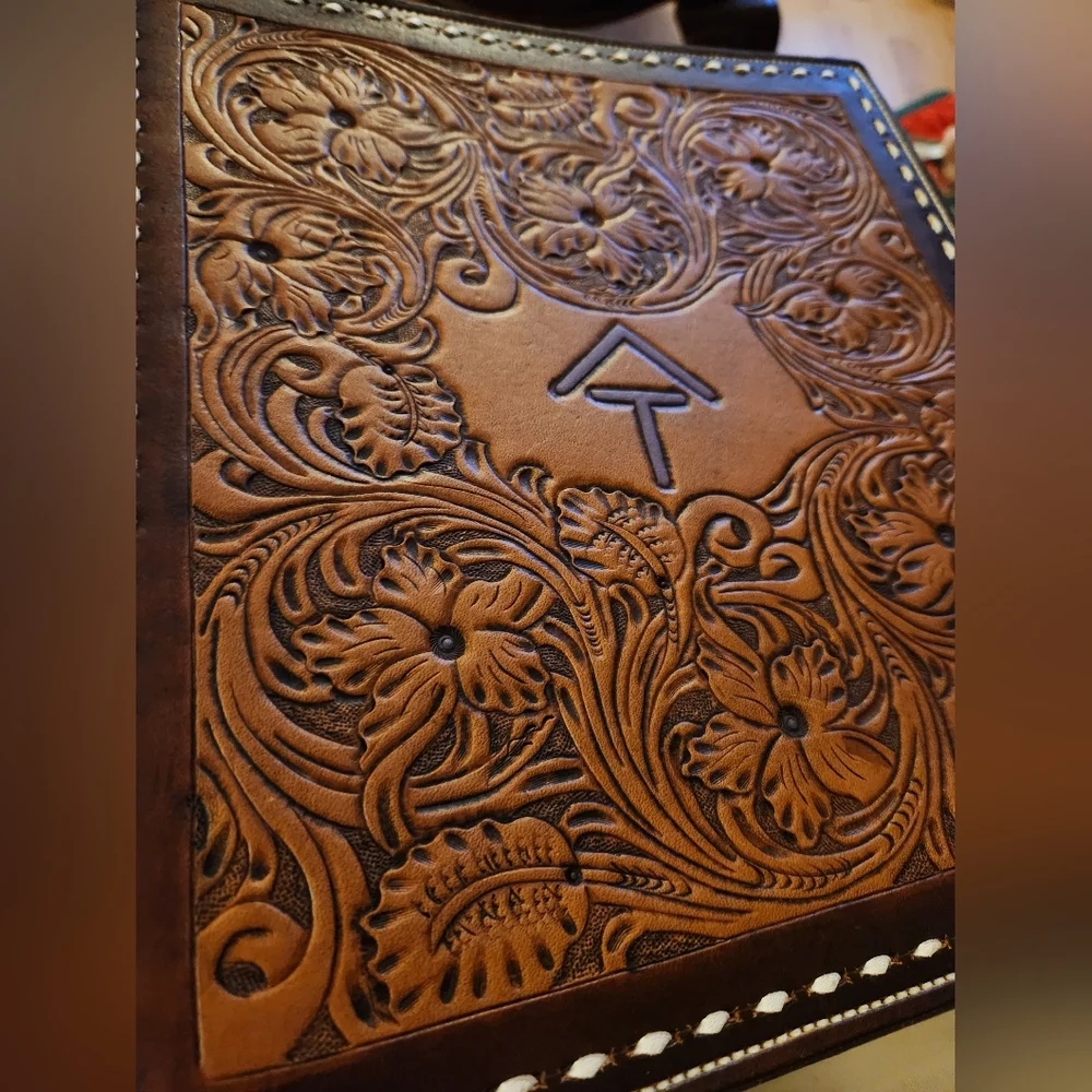 Floral Leather Binder